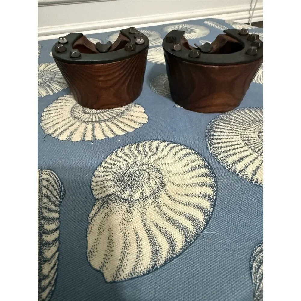 Vintage Wood Horsehoe Ashtray Set Of 2 Western Americana Cowboy